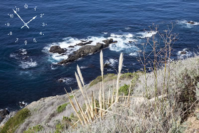 Example clock dial on a landscape photo