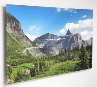 Floating Mount with print on canvas wrapped around the edges